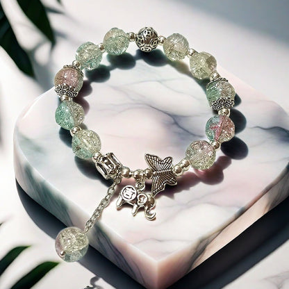 Two-Tone Jade and Glass Shards Bracelet